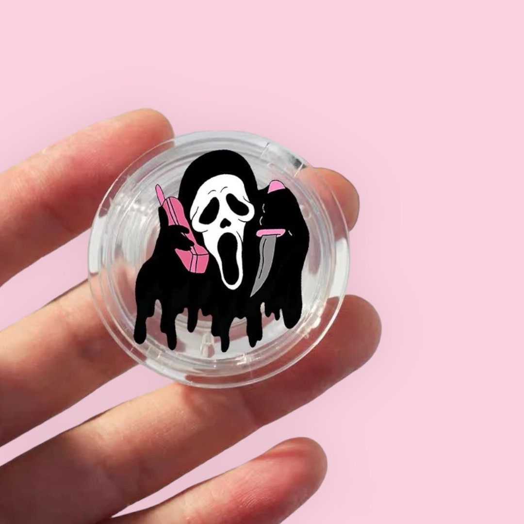 GHOSTFACE PHONE GRIP / Socket Stand / Scream Movie / Thriller Horror / Cute Accessory / Hello Sydney / You Hang Up / Pop Tok / Gift / Pink