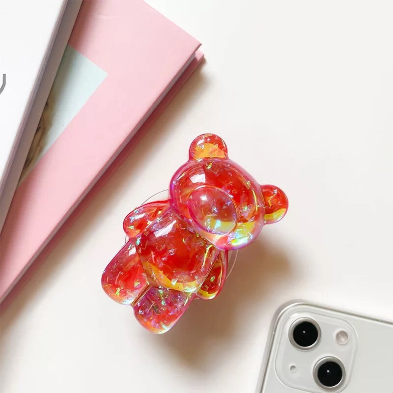 GUMMY BEAR / Phone Grip / Socket Stand / Candy Lover / Kawaii Glitter / Trendy / Unique / Clear Charm / iPhone / Multi Color / Gummies / Pop
