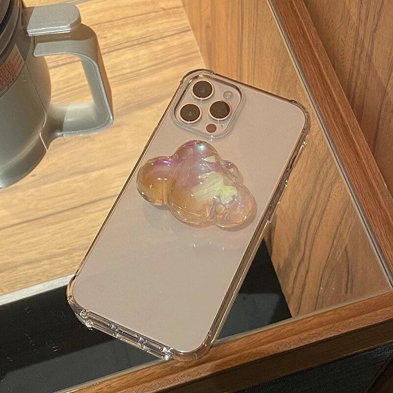 IRIDESCENT CLOUD / Phone Grip / Socket / Stand / Cute Accessories / Trendy / Unique / Clear Charm / iPhone / Celestial / Pop / Kawaii / Gift