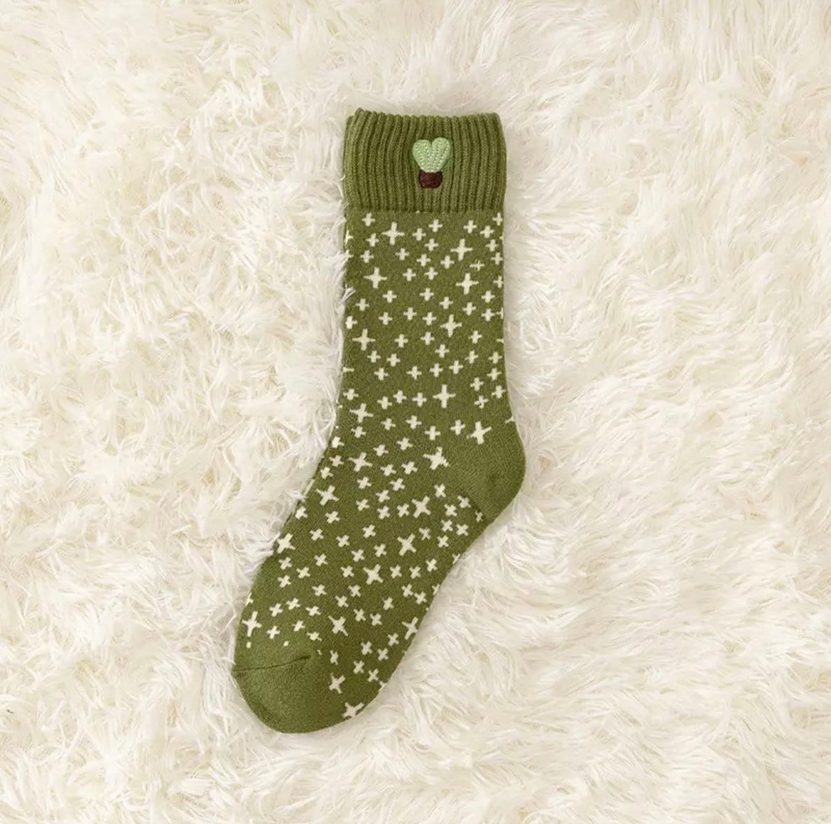 CUTE CACTUS SOCKS / Patterned / Green Succulent / Cacti / Fun Aesthetic Trendy / Teen Women / Plant Lover Gift / Embroidered / Zebra Print