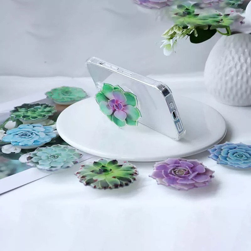 SUCCULENT LOVE / Phone Grip / Socket / Stand / Leaves / Monstera / Plant Lover / Accessories / Trendy / Unique / Charm / iPhone / Nature