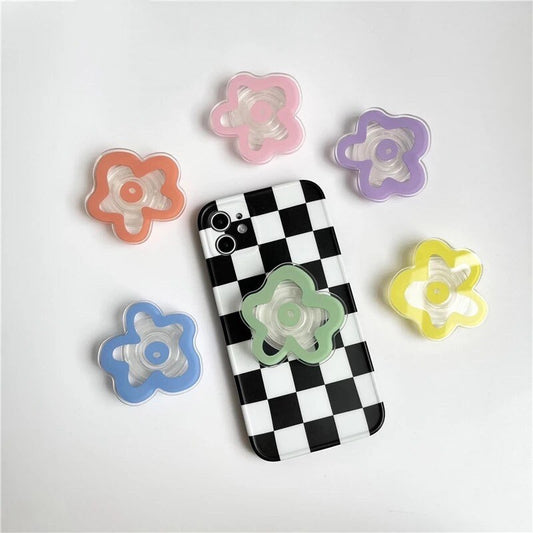 FUN FLOWER / Phone Grip / Socket / Stand / Accessories / Trendy / Unique / Glossy Charm / iPhone / Floral / Cute / Kawaii / Extendable