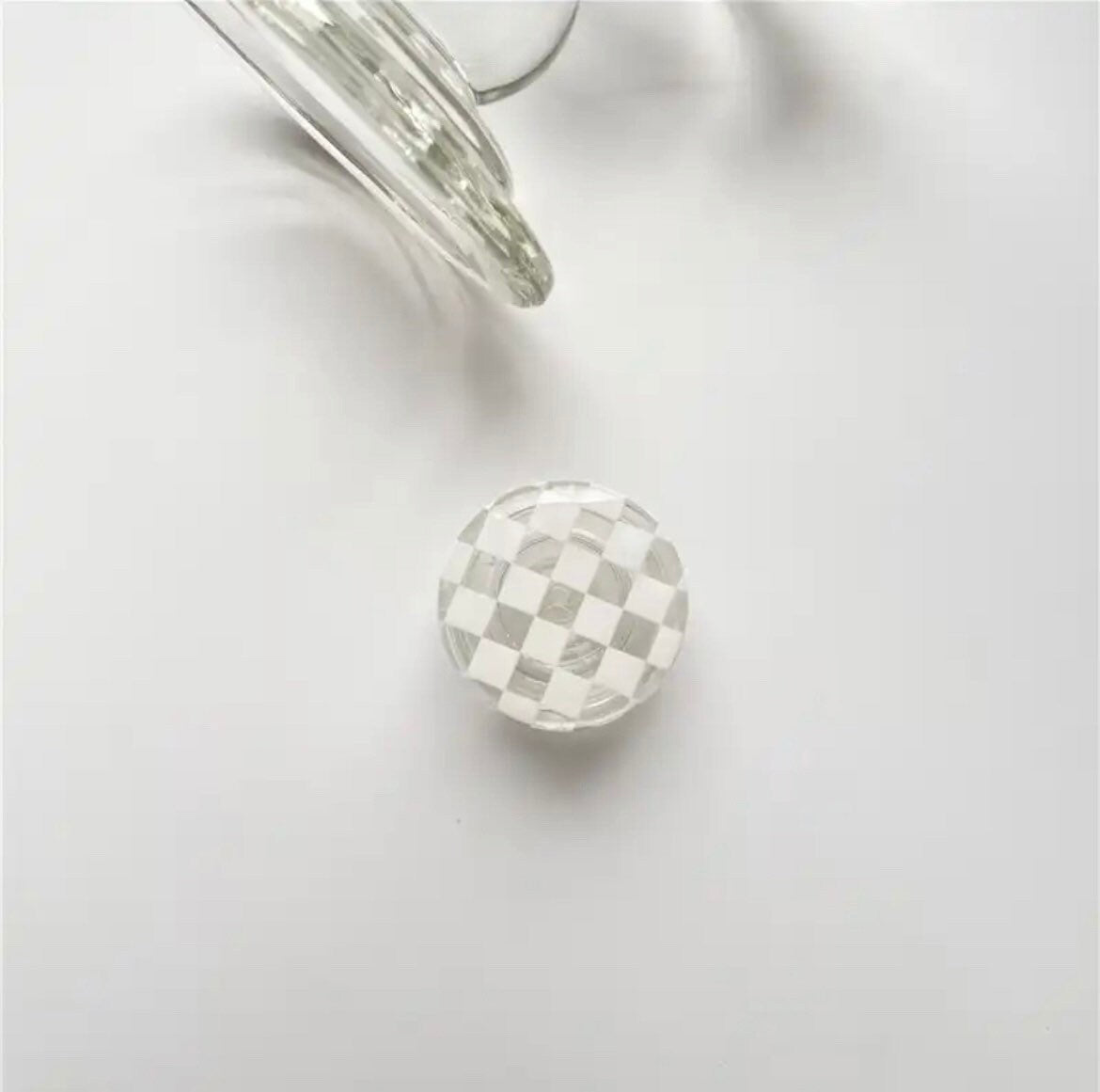 CHECKERED BUTTON / Phone Grip / Socket Stand / Trendy Accessories / Unique / Cute Glossy Charm / iPhone / Kawaii / Punk Aesthetic Extendable