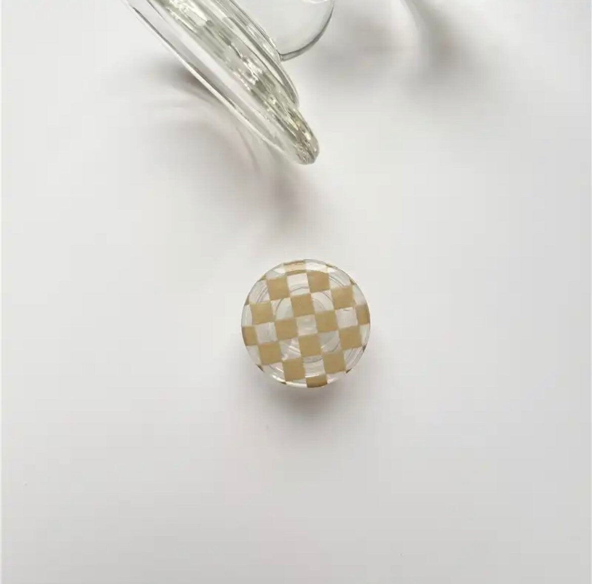 CHECKERED BUTTON / Phone Grip / Socket Stand / Trendy Accessories / Unique / Cute Glossy Charm / iPhone / Kawaii / Punk Aesthetic Extendable
