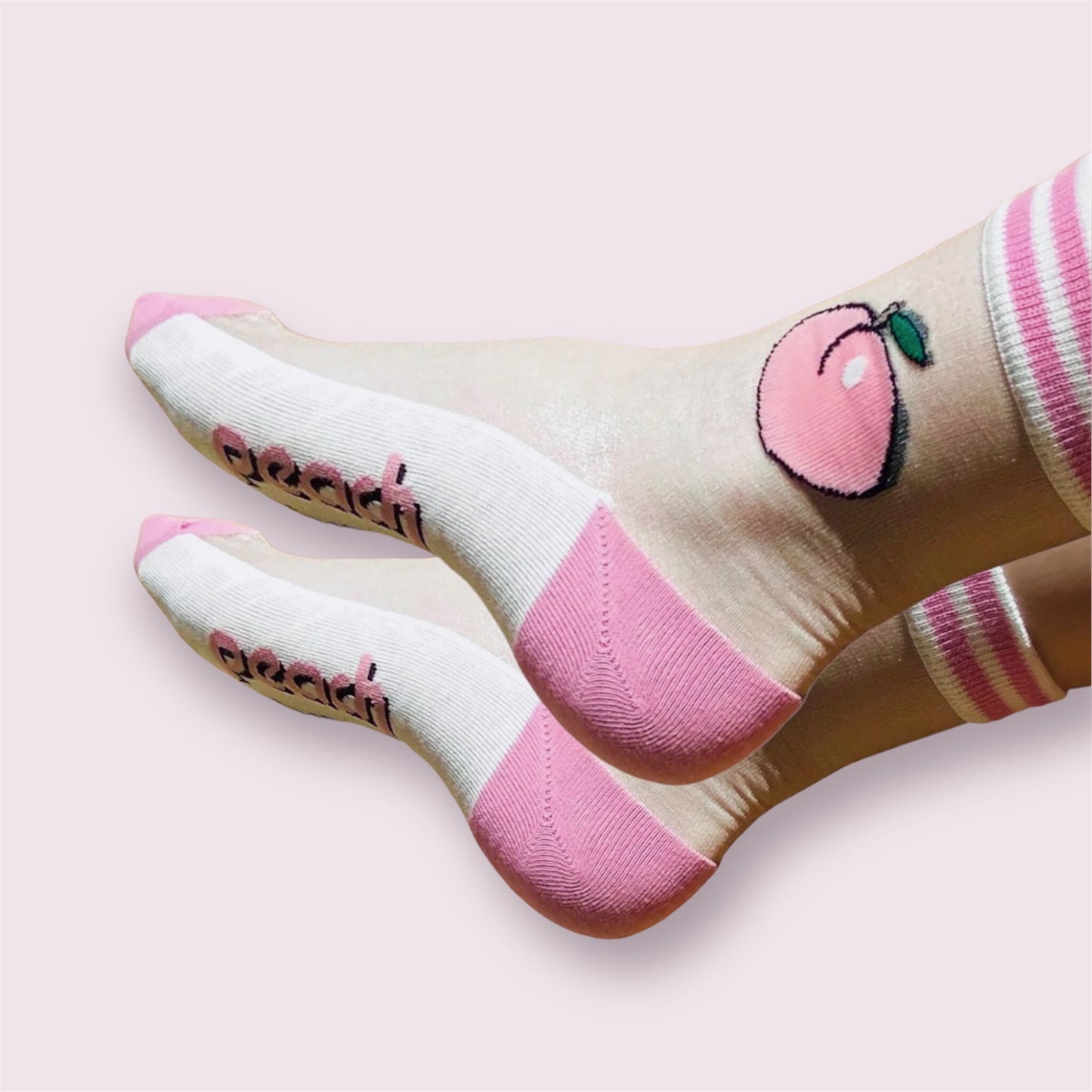 PEACHY SOCKS / See Thru / Aesthetic / Fruit Print / Fashion / Trendy / Patterned / Cute Gift / Unique / Kawaii / Transparent / Mesh / Woman