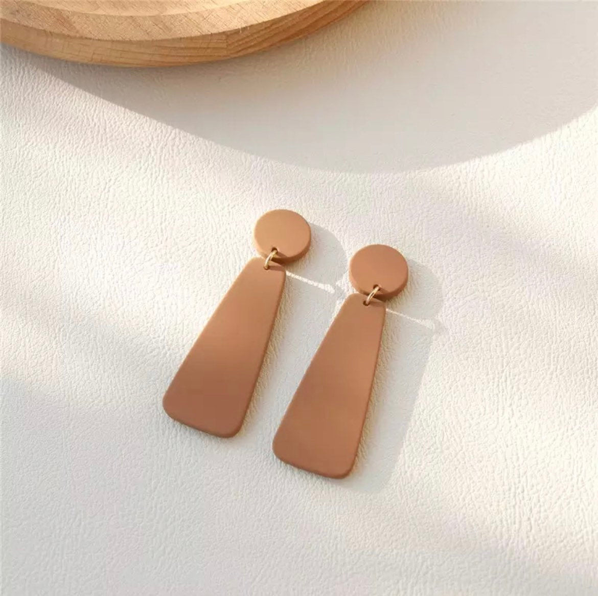 GEOMETRIC DROP EARRINGS / Simplistic / Minimal / Aesthetic / Abstract / Trendy / Stylish / Shapes / Dangle / Arcs / Black Green Rust Pink