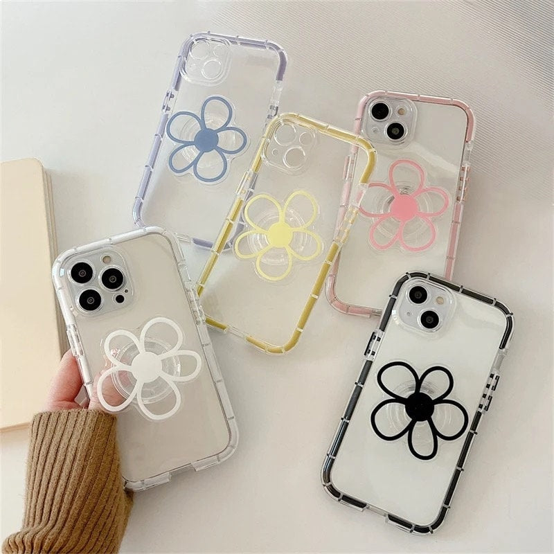 DAISY FLOWER / Phone Grip / Socket / Stand / Accessories / Trendy / Unique / Clear Charm / iPhone / Floral / Cute Kawaii / Tok / Extendable