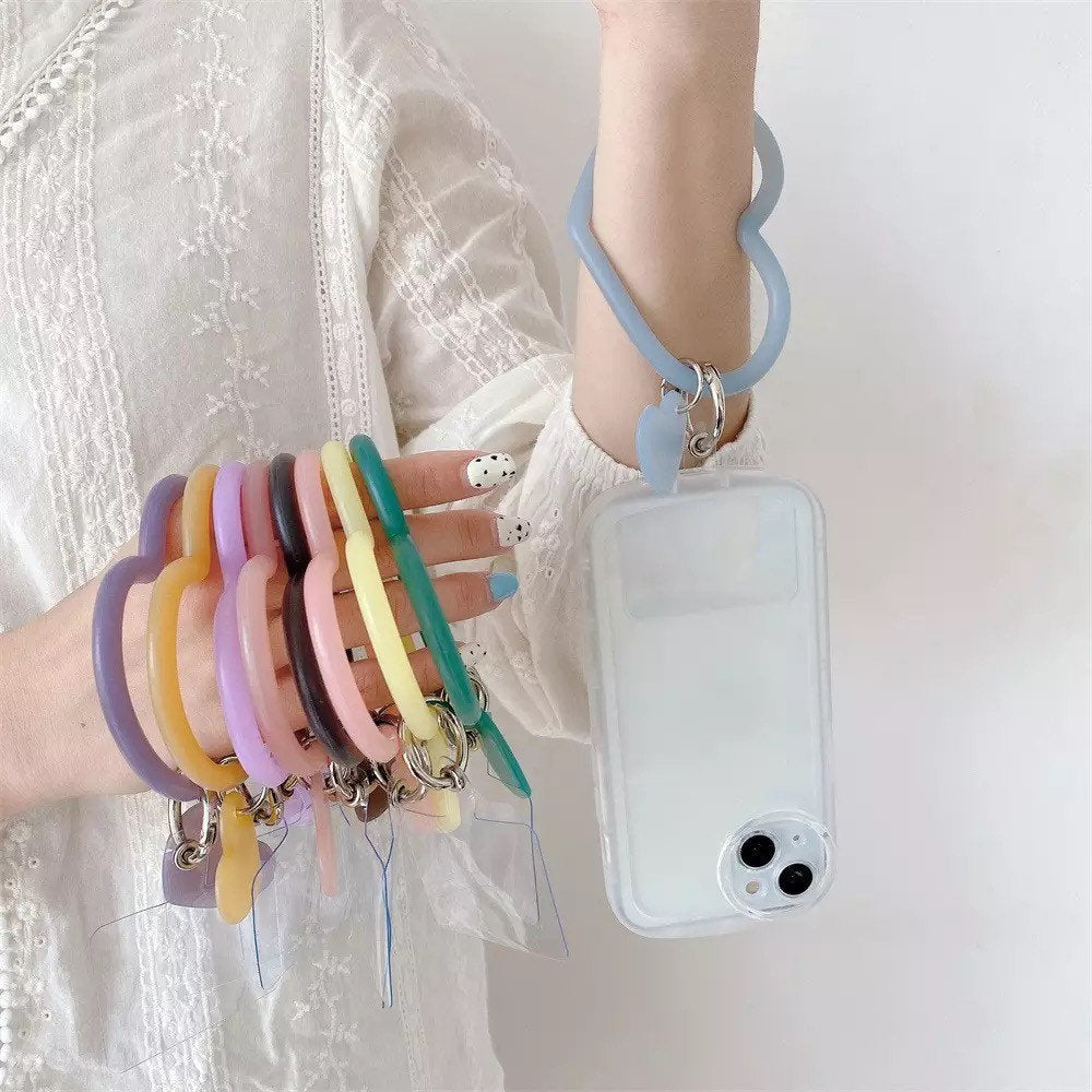 HEART WRISTLET / Phone Holder / Bracelet / iPhone Lanyard / Fun Cute Colorful / Aesthetic / Trendy Unique / Kawaii / Girl Teen Gift / Grasp