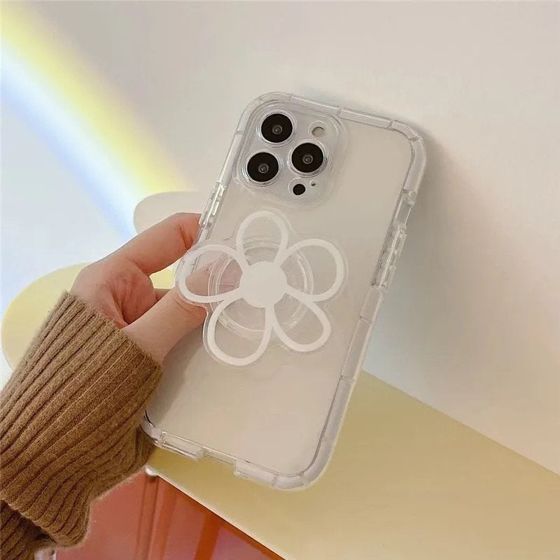 DAISY FLOWER / Phone Grip / Socket / Stand / Accessories / Trendy / Unique / Clear Charm / iPhone / Floral / Cute Kawaii / Tok / Extendable