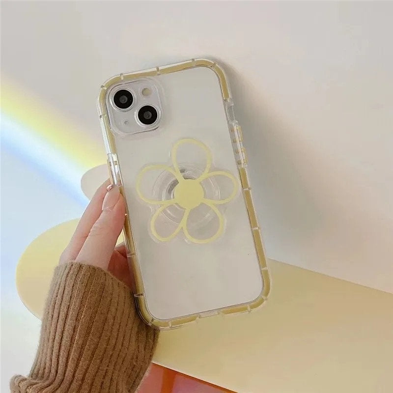 DAISY FLOWER / Phone Grip / Socket / Stand / Accessories / Trendy / Unique / Clear Charm / iPhone / Floral / Cute Kawaii / Tok / Extendable