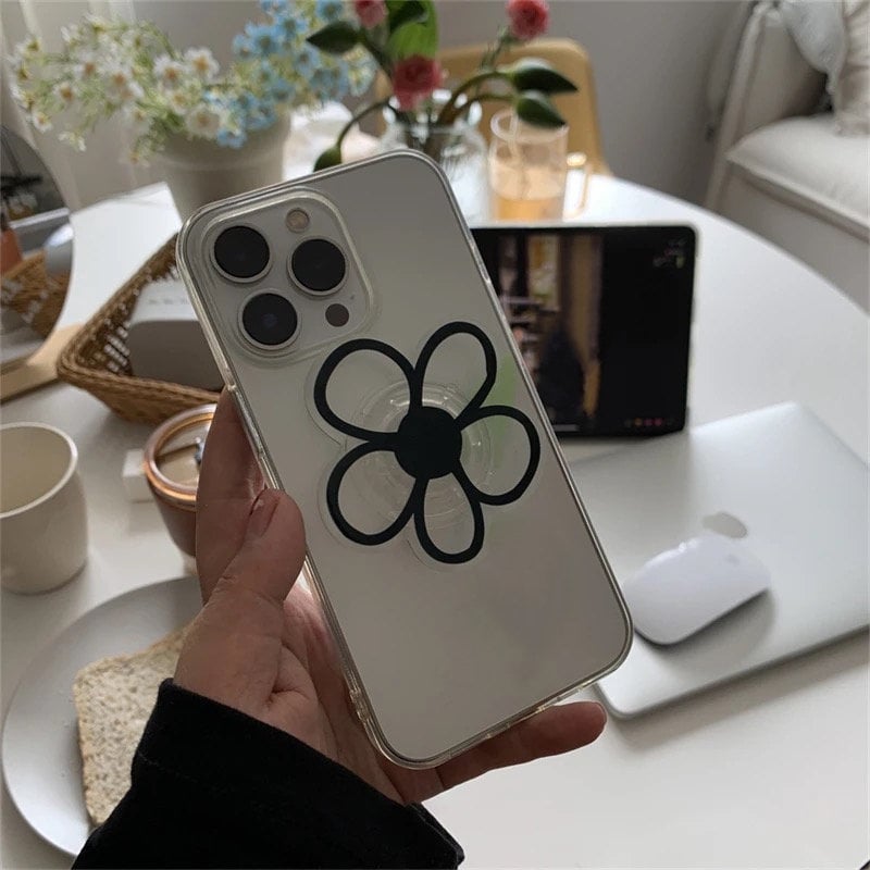 DAISY FLOWER / Phone Grip / Socket / Stand / Accessories / Trendy / Unique / Clear Charm / iPhone / Floral / Cute Kawaii / Tok / Extendable