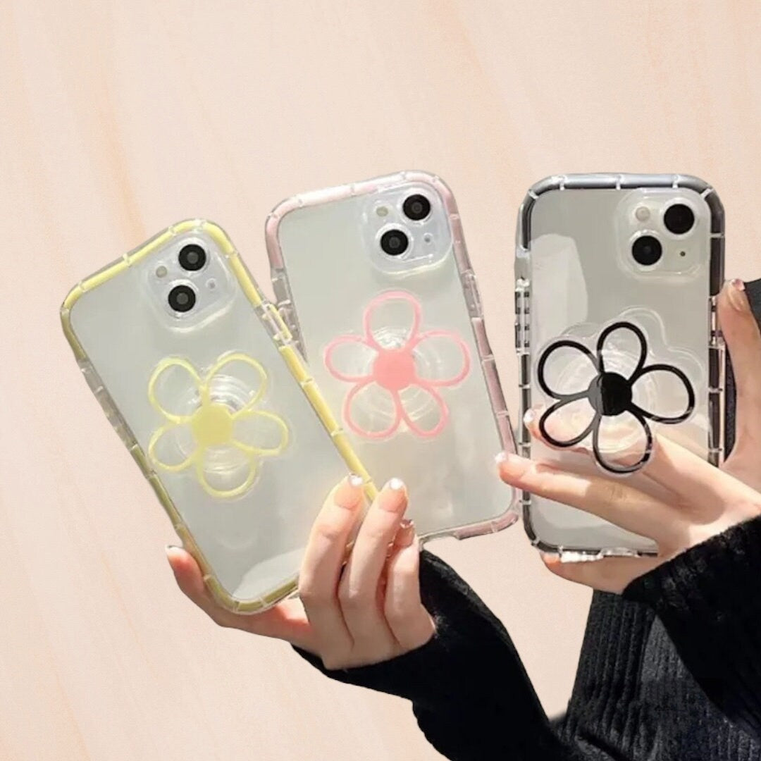 DAISY FLOWER / Phone Grip / Socket / Stand / Accessories / Trendy / Unique / Clear Charm / iPhone / Floral / Cute Kawaii / Tok / Extendable