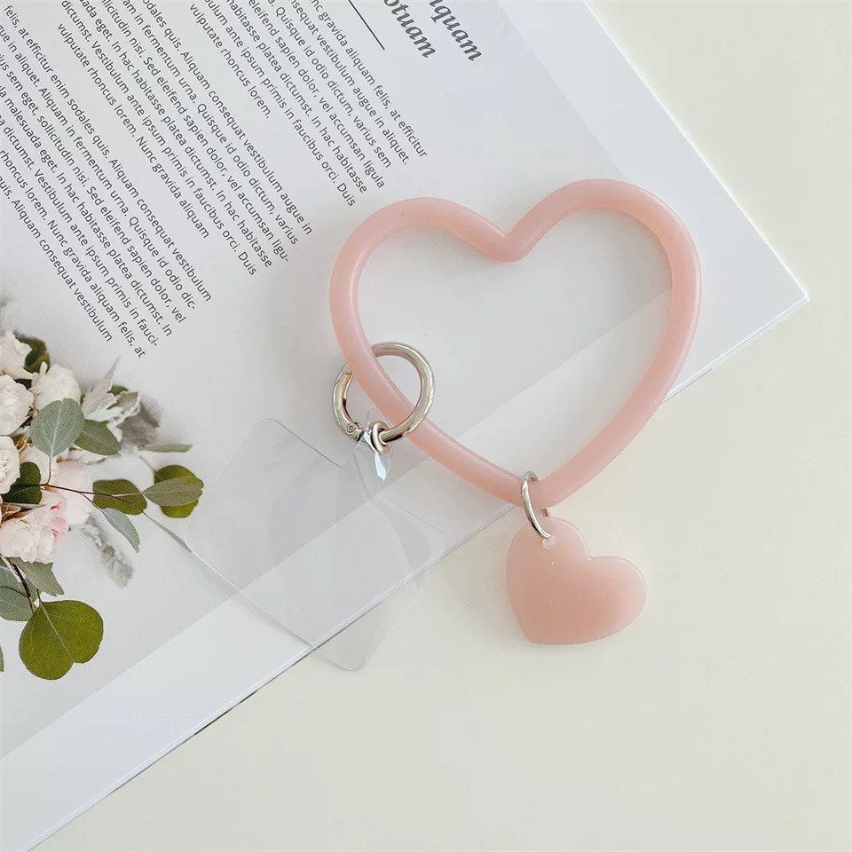 HEART WRISTLET / Phone Holder / Bracelet / iPhone Lanyard / Fun Cute Colorful / Aesthetic / Trendy Unique / Kawaii / Girl Teen Gift / Grasp