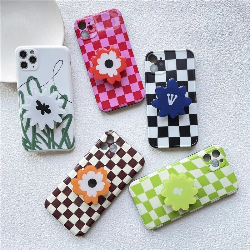 FLOWER POP / Phone Grip / Socket / Stand / Accessories / Trendy / Unique / Glossy Charm / iPhone / Floral / Cute / Kawaii / Retro Mod Kitch