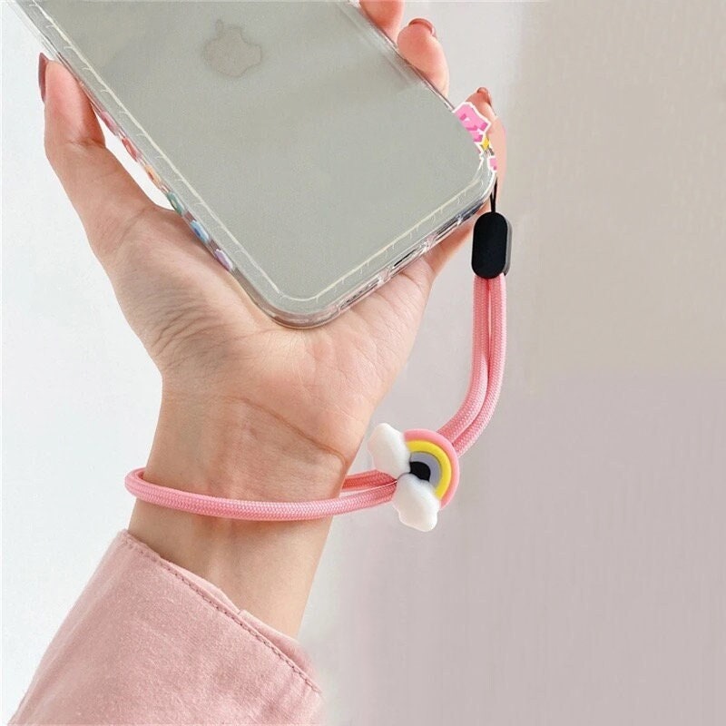 CUTE KAWAII WRISTLET / Phone Holder Bracelet Grasp / iPhone Lanyard / Fun Cute Rainbow Colorful / Star Cloud Egg / Girl Teen Aesthetic Gift