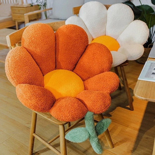 RETRO FLOWER PILLOW / Seat Cushion / Decor / Trendy Unique / Daisy Plush / Kawaii Ins / Cute Colorful / Vintage Aesthetic / Bedroom Dorm Pop