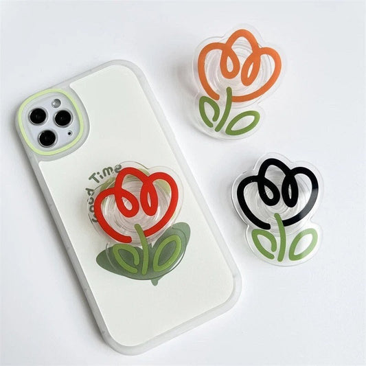 FUN TULIP FLOWER / Phone Grip / Socket Stand / Colorful Accessory / Trendy / Aesthetic / iPhone Charm / Floral / Cute Kawaii / Extendable