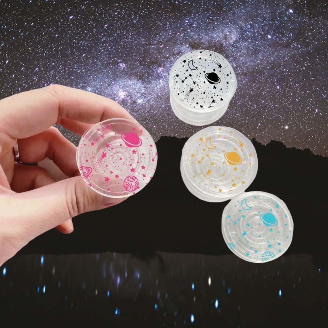 OUTER SPACE / Phone Grip Holder / Planets / Stars / Constellations / Celestial Sky Pattern / iPhone / Trendy Gift / Transparent / Black Pink