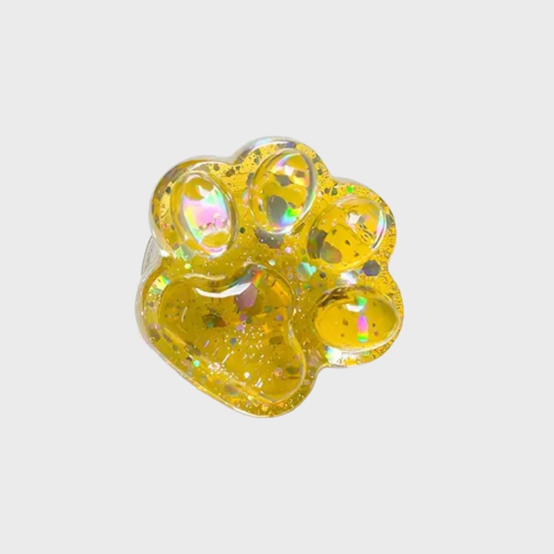 GLITTER PAW PRINT / Phone Grip / Socket Stand / Cute / Dog Cat Lover / Clear / Colorful Charm / iPhone / Kawaii / Pop / Teen Gift / Ins Fun