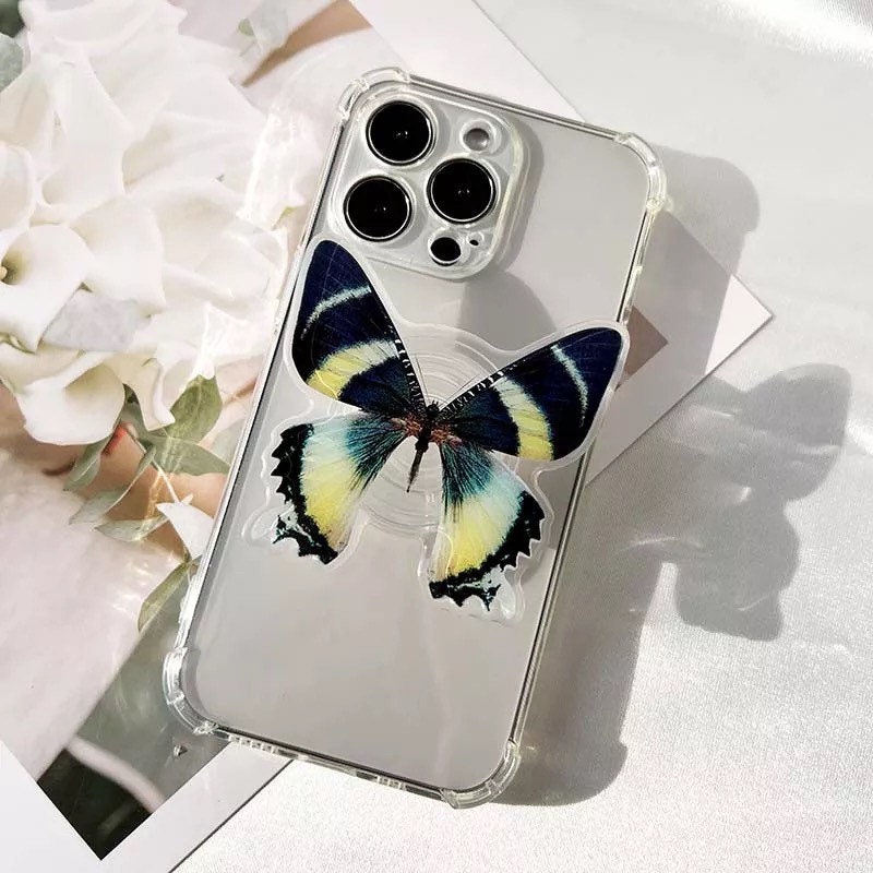 BUTTERFLY / Phone Grip / Socket Stand / Accessory / Trendy Unique / Pretty iPhone Charm / Nature Animal / Insect Lover Gift / Colorful