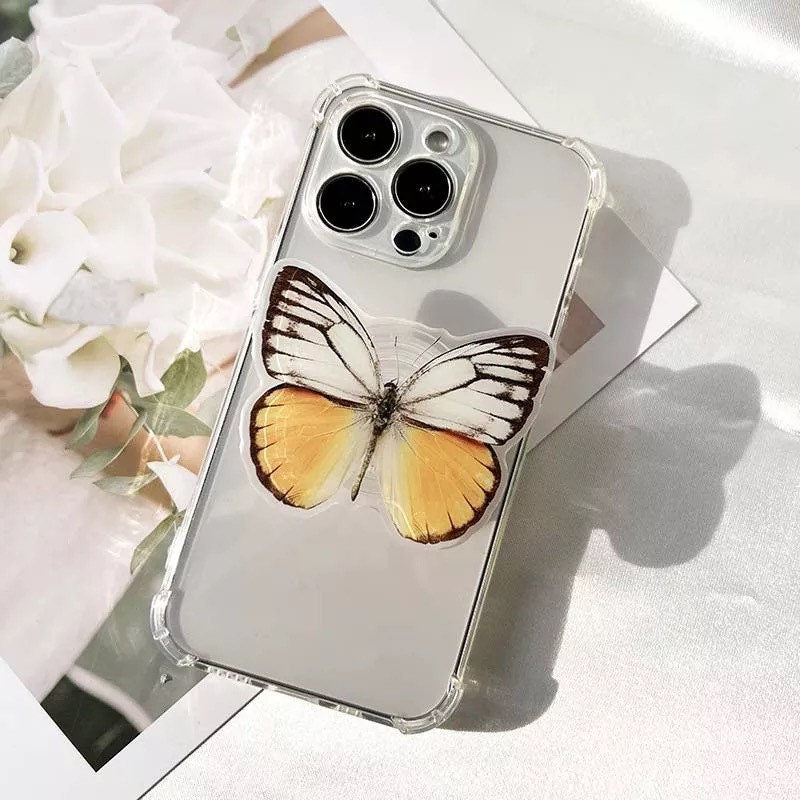 BUTTERFLY / Phone Grip / Socket Stand / Accessory / Trendy Unique / Pretty iPhone Charm / Nature Animal / Insect Lover Gift / Colorful