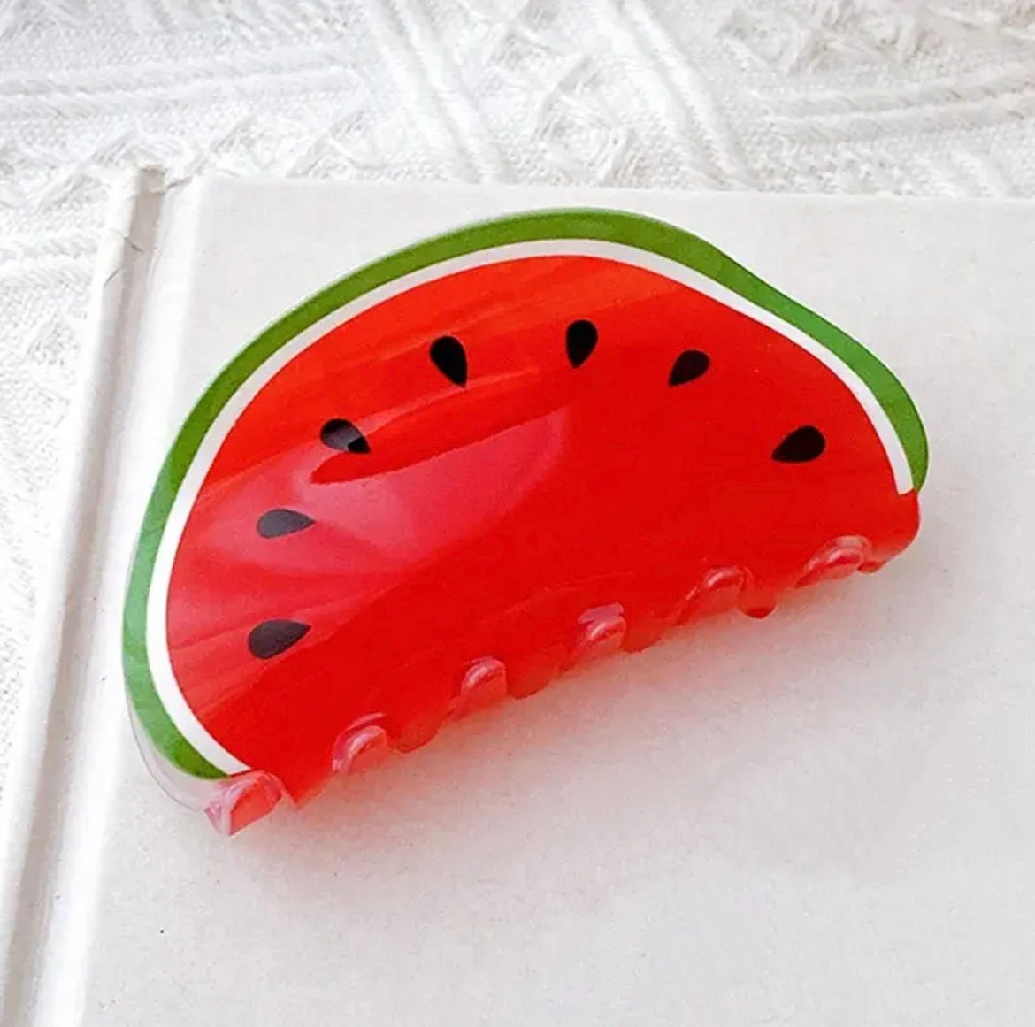 TROPICAL FRUIT / Hair Clip / Claw Barrette / Watermelon / Kiwi / Lemon / Dragon / Colorful / Aesthetic Kawaii Ins / Vacation Accessory Gift