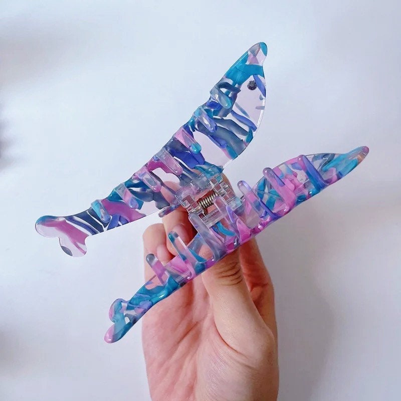 DOLPHIN HAIR CLIP / Claw Barrette / Colorful Statement Accessory / Beach Ocean Animal Lover / Trendy Unique / Cute Vsco Girl Aesthetic Gift