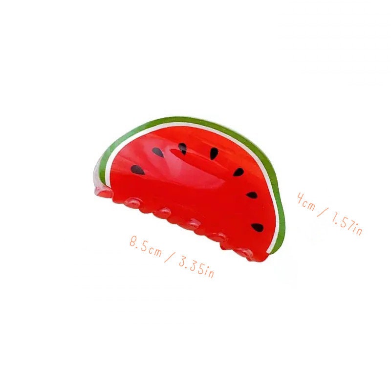 TROPICAL FRUIT / Hair Clip / Claw Barrette / Watermelon / Kiwi / Lemon / Dragon / Colorful / Aesthetic Kawaii Ins / Vacation Accessory Gift