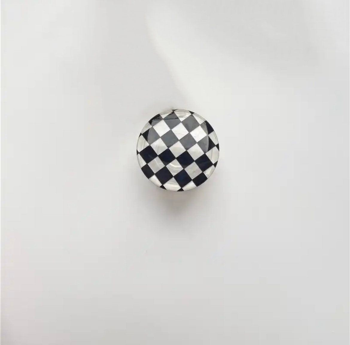 CHECKERED BUTTON / Phone Grip / Socket Stand / Trendy Accessories / Unique / Cute Glossy Charm / iPhone / Kawaii / Punk Aesthetic / Colorful