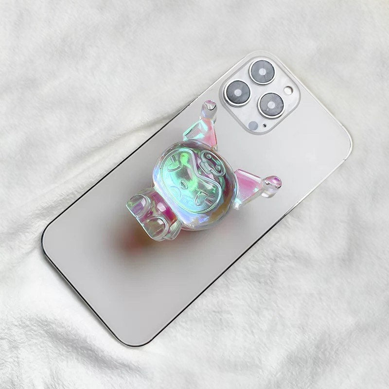 CUTE KUROMI / Phone Grip / Socket / Iridescent Stand / Hello Kitty Accessories / Trendy Unique / Clear iPhone Charm / Pop / Kawaii / Gift