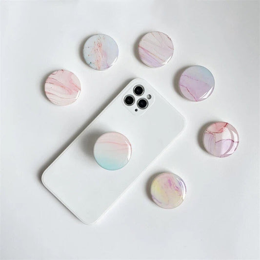 PINK MARBLE / Phone Grip / Socket Stand Holder / Aesthetic Watercolor / Minimal / Unique / Cute Glossy Charm / iPhone / Kawaii Pop Accessory