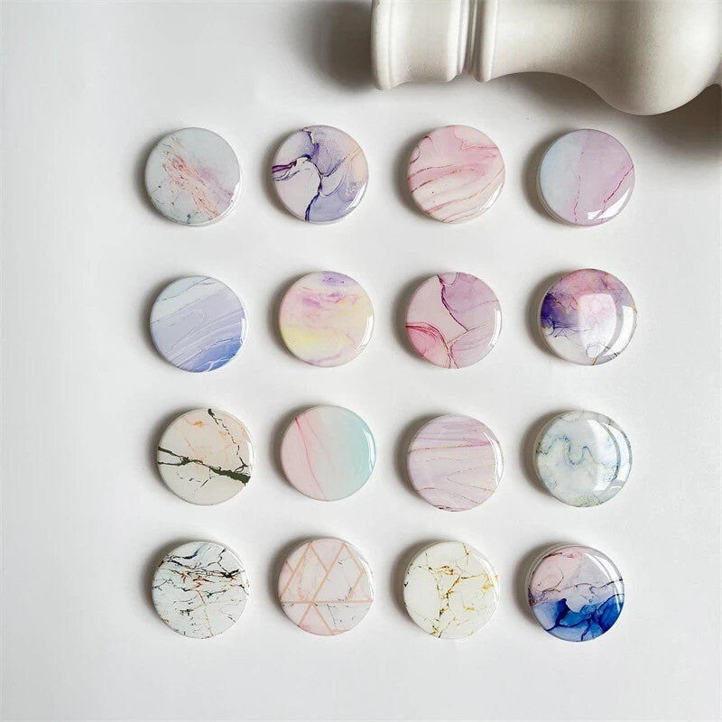 PINK MARBLE / Phone Grip / Socket Stand Holder / Aesthetic Watercolor / Minimal / Unique / Cute Glossy Charm / iPhone / Kawaii Pop Accessory