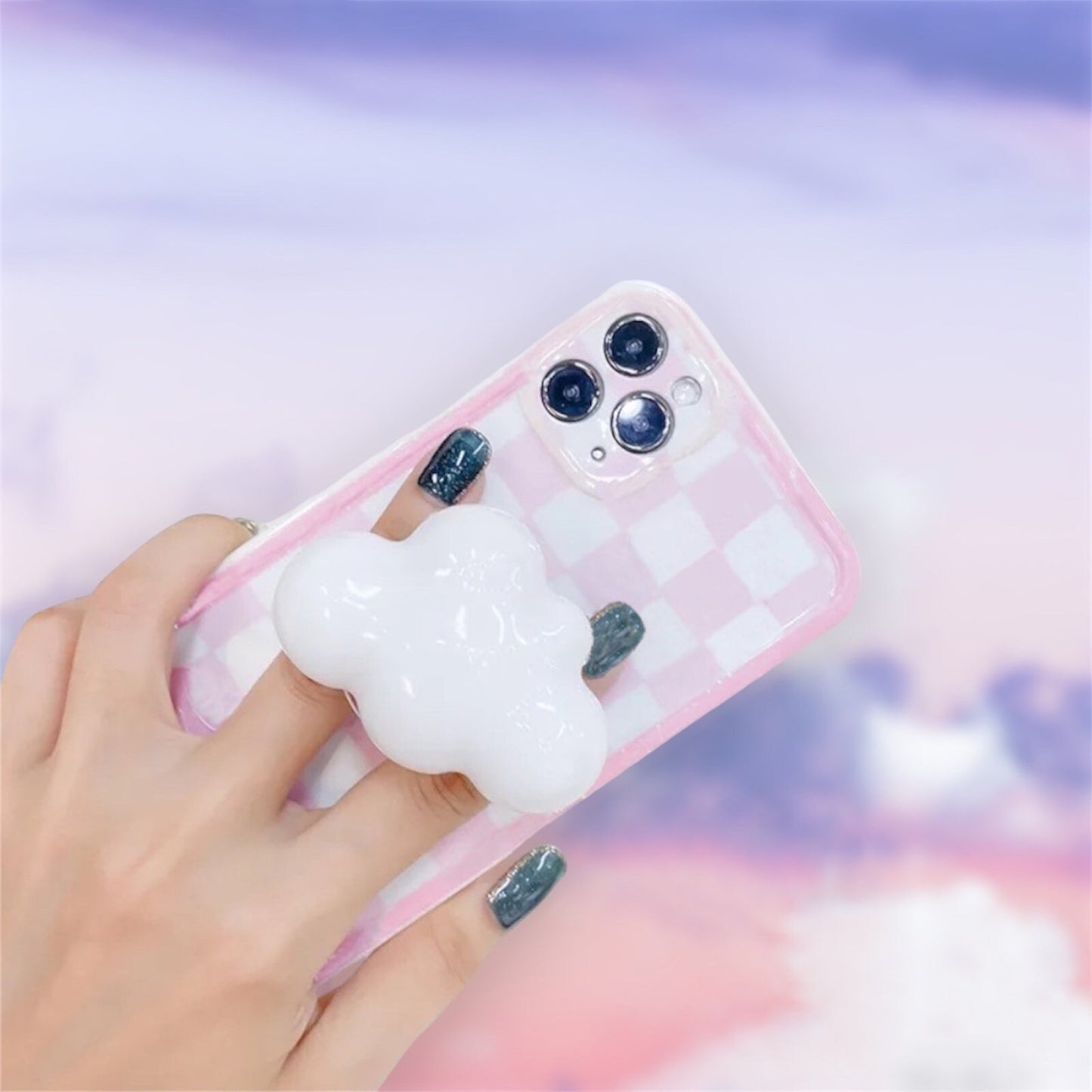 DARK CLOUD / Phone Grip / Socket / Stand / Cute Accessories / Trendy / Unique Charm / iPhone / Celestial / Pop / Kawaii / Gift / Black White