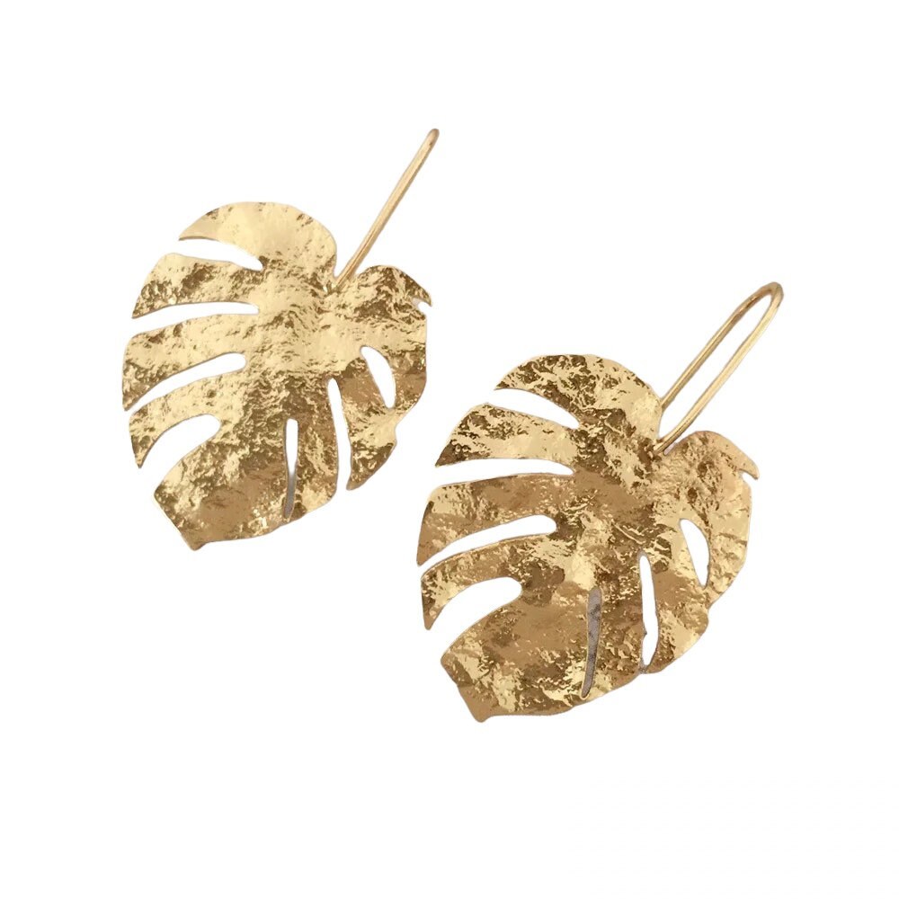 GOLDEN LEAF EARRINGS / Minimalist / Artistic / Pretty / Elegant / Delicate / Aesthetic / Trendy / Unique / Party / Wedding