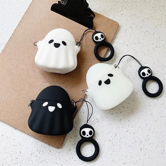 LITTLE GHOST / AirPod Case / Wristlet / Spooky Vibes / Halloween Cartoon / Earbud Protector / Holder / Cute Kawaii / Phone Accessory / Gift