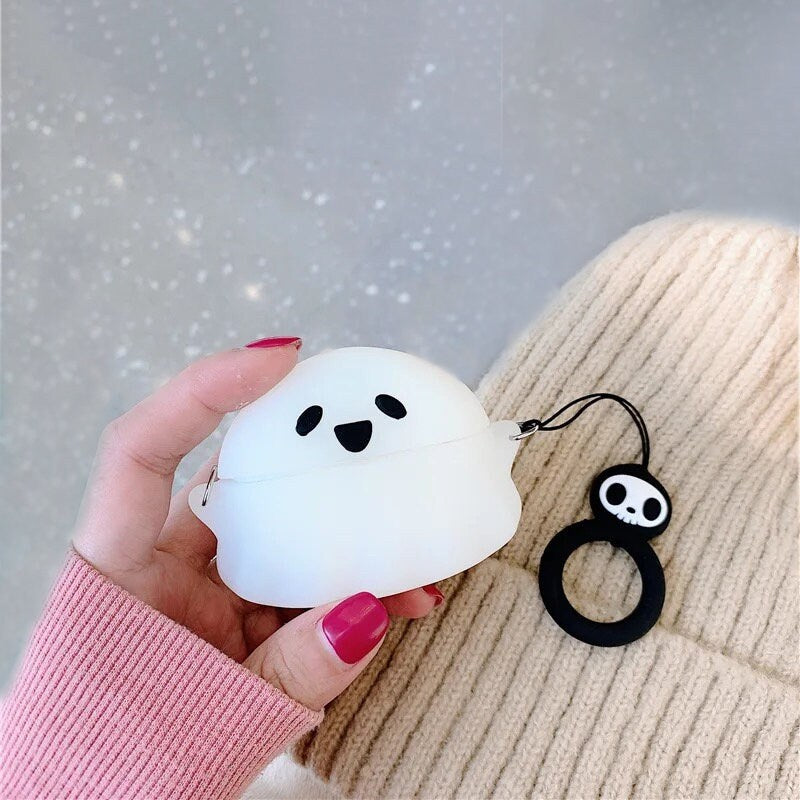 LITTLE GHOST / AirPod Case / Wristlet / Spooky Vibes / Halloween Cartoon / Earbud Protector / Holder / Cute Kawaii / Phone Accessory / Gift