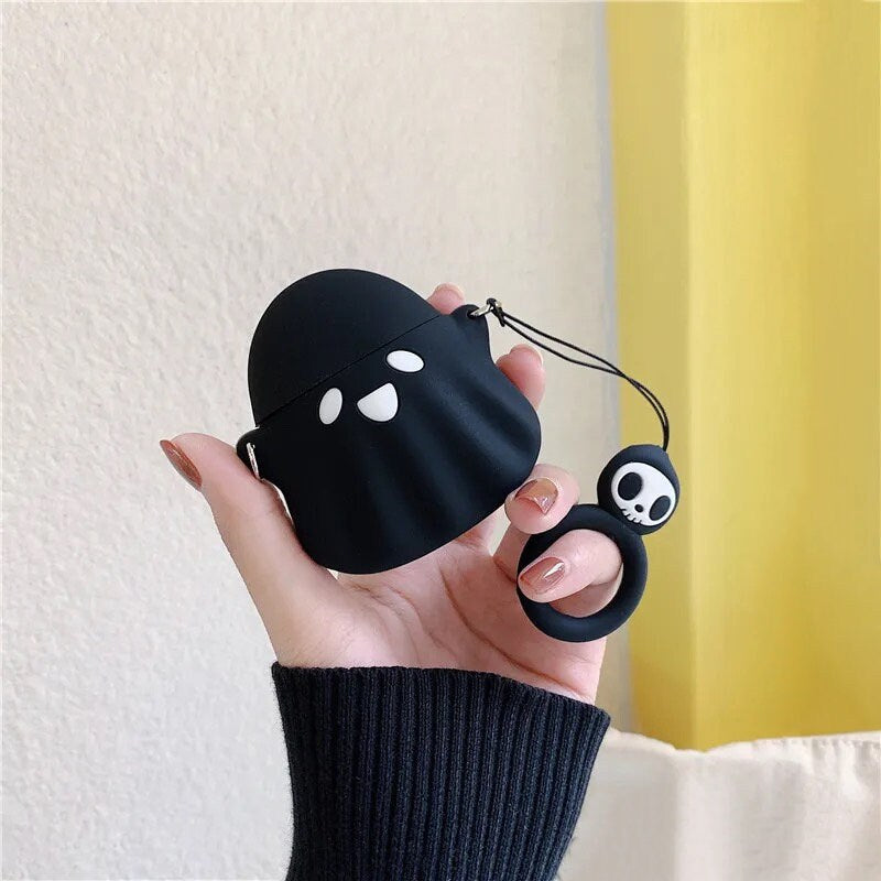 LITTLE GHOST / AirPod Case / Wristlet / Spooky Vibes / Halloween Cartoon / Earbud Protector / Holder / Cute Kawaii / Phone Accessory / Gift