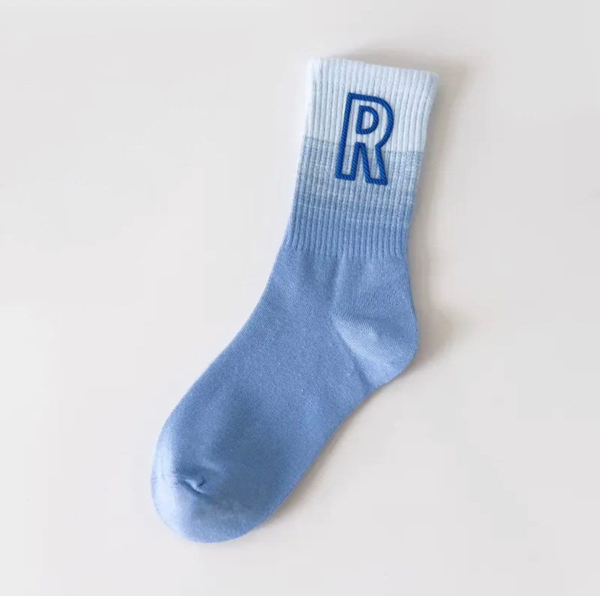 R* INITIAL SOCKS / Colorful / Gradient / Rainbow / Fun / Aesthetic / Multi Color / Crew / Teen Gift / Women / Retro Style / Unique / Pastels