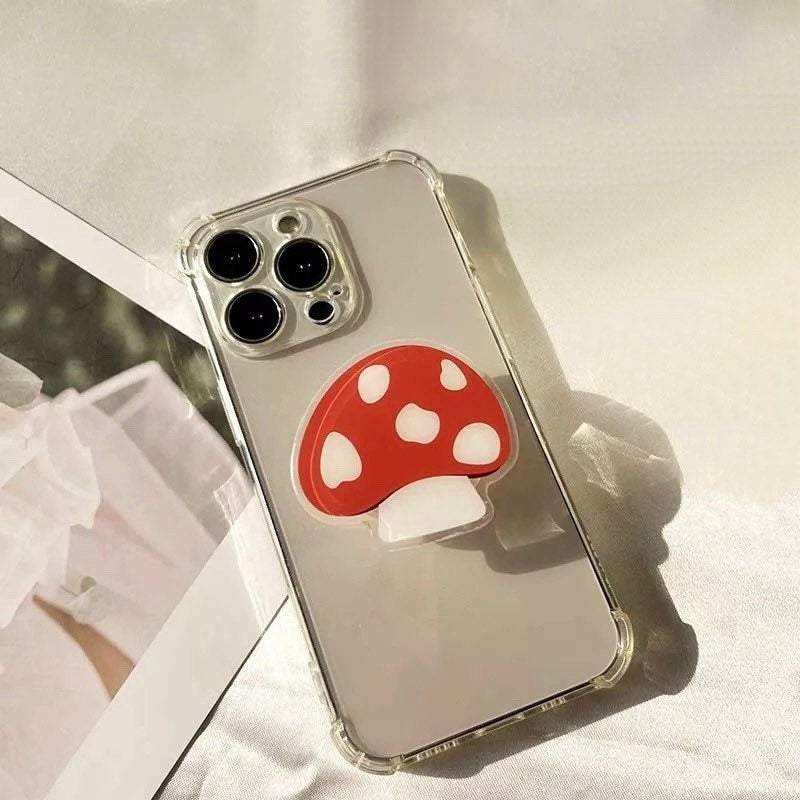 RETRO MUSHROOM / Phone Grip / Socket Stand / Toadstool / Trendy Unique / Charm / iPhone / Kawaii / Cute Colorful / Aesthetic / Groovy / 60s