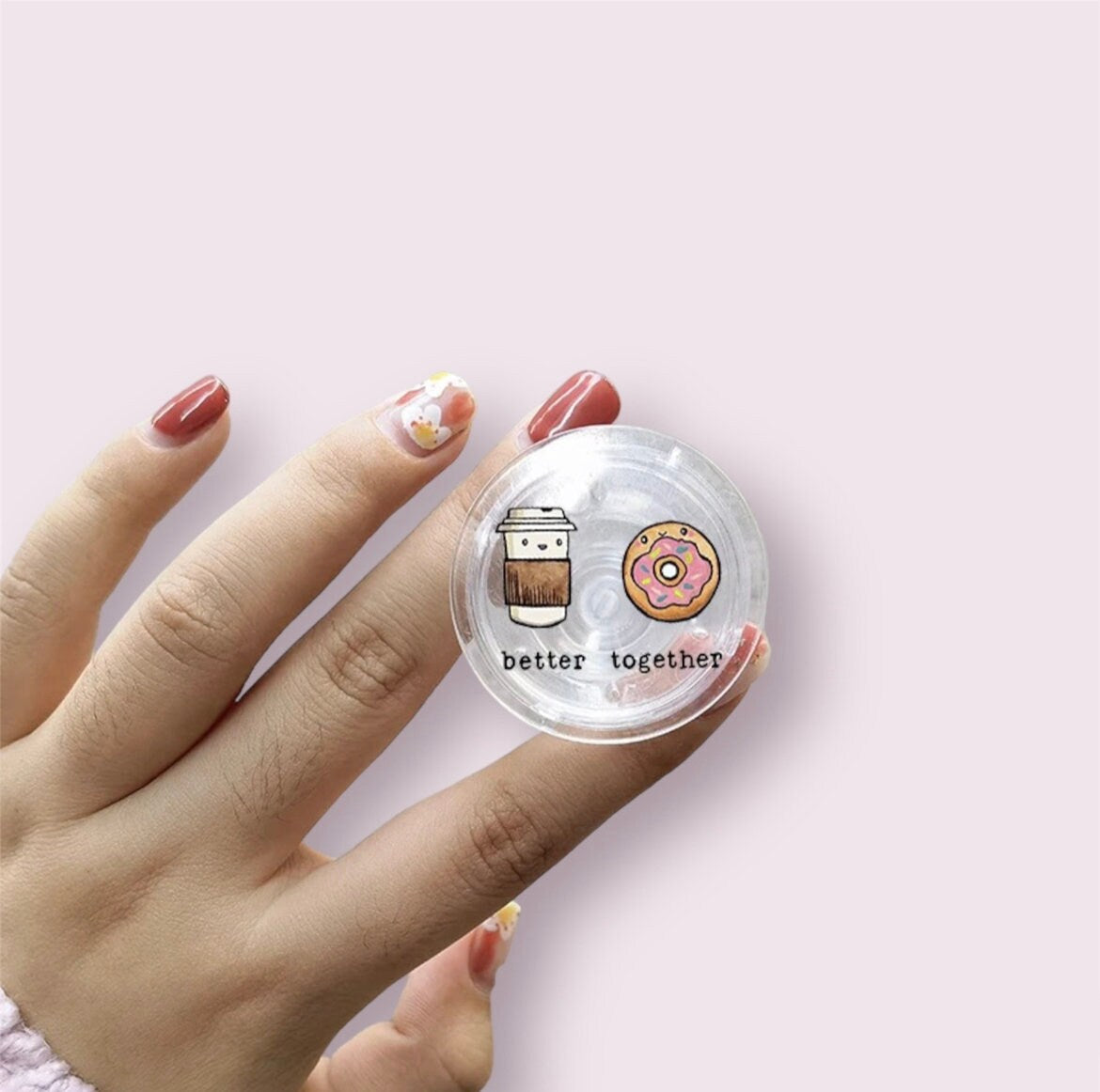 BETTER TOGETHER / Phone Grip Socket Stand / Wine Lovers / Ice Cream / Burger Fries / Coffee Donut / iPhone Charm Accessory / Cute Bff Gift