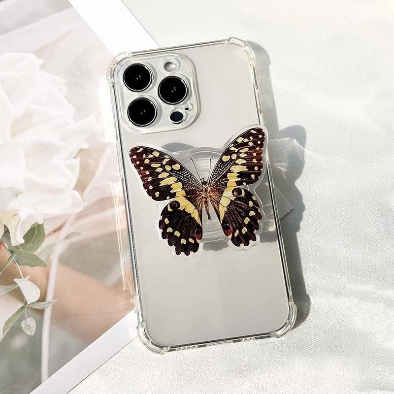 BUTTERFLY / Phone Grip / Socket Stand / Accessory / Trendy Unique / Pretty iPhone Charm / Nature Animal / Insect Lover Gift / Colorful Gift