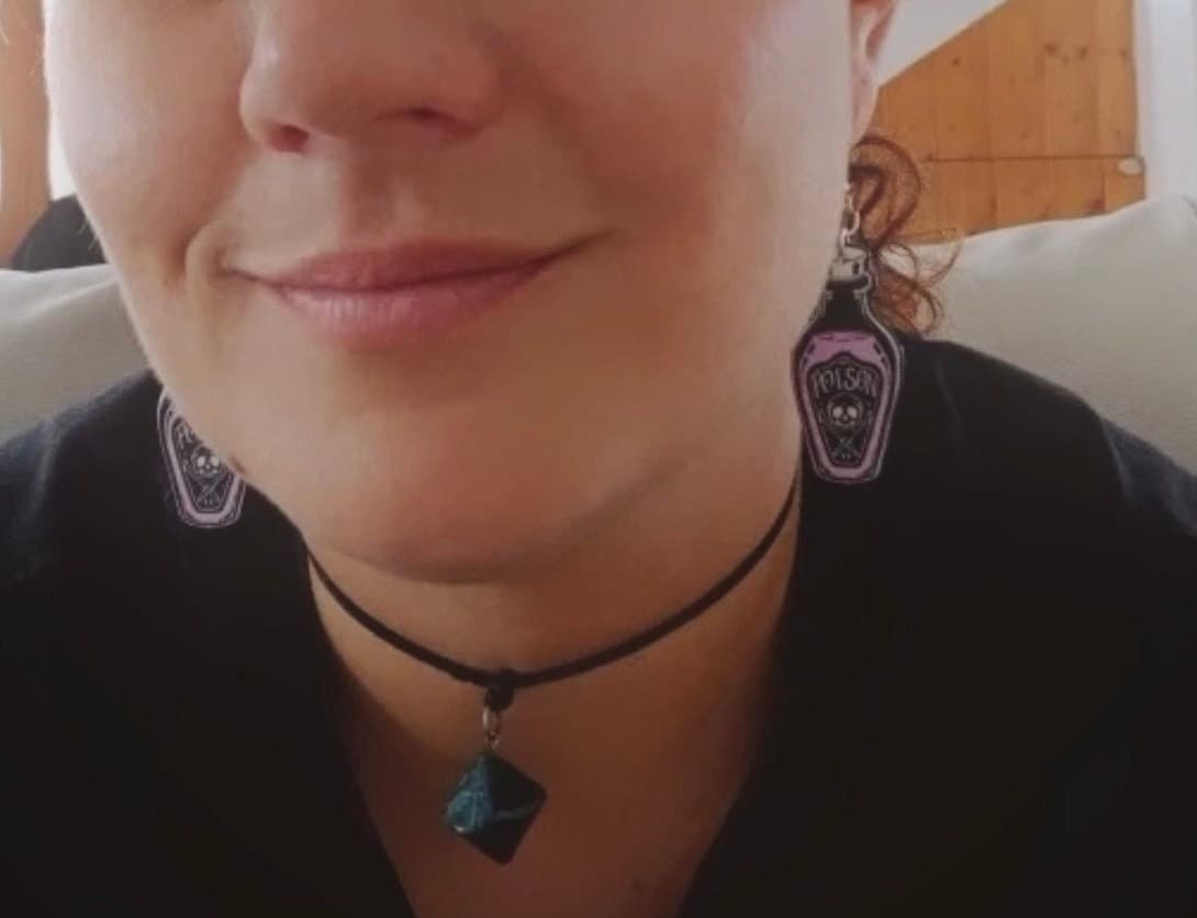 SPOOKY SZN / Dangle Statement Earrings / Bats / Black Cat / Spooky Halloween Skulls / Poison / Witch / Unique Fun Punk Gift / Pink Crystals