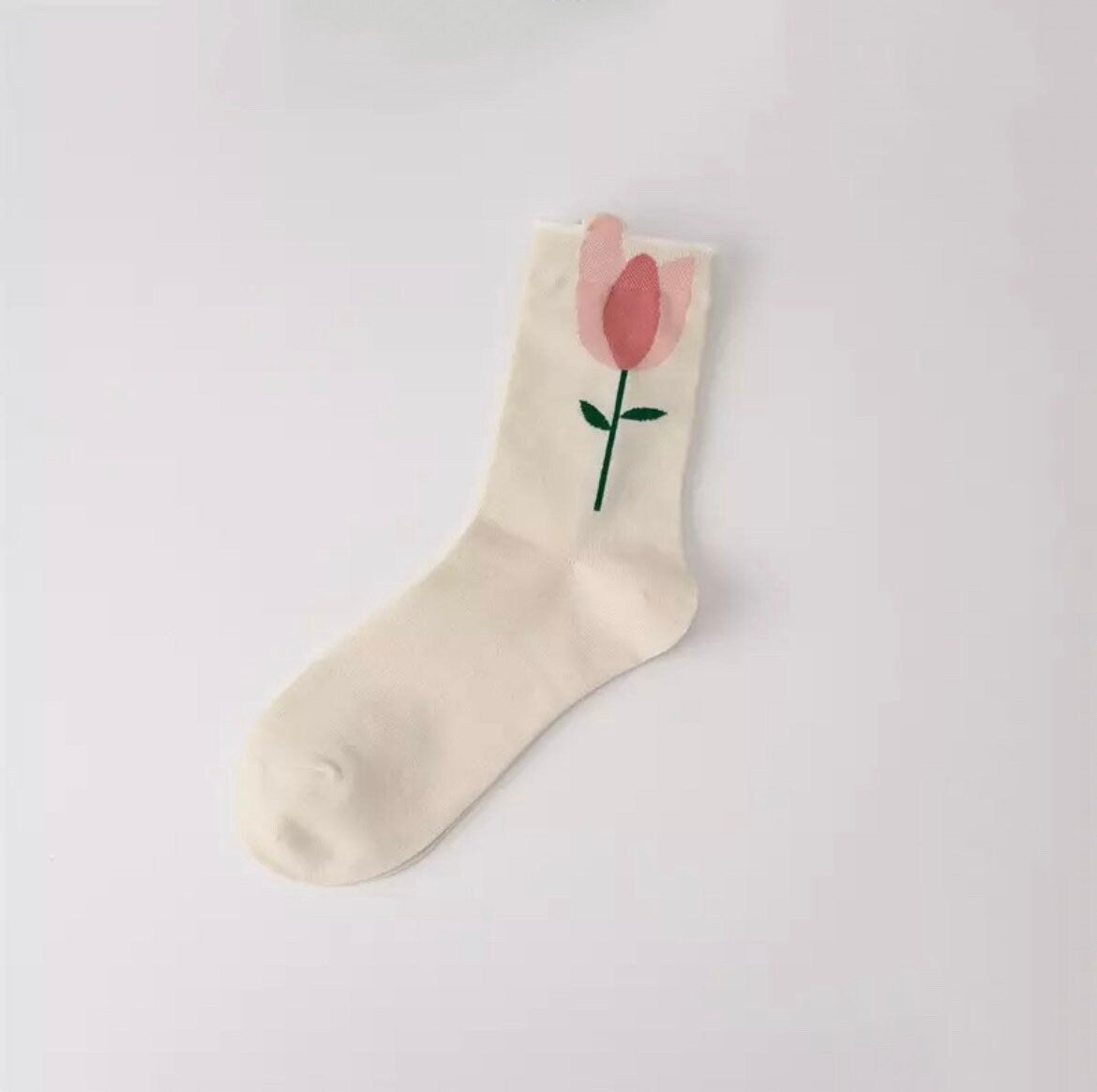 FLOWER SOCKS / Tulip / Poppy / Simple / Colorful / Fun / Graphic / Aesthetic / INS / Pretty / Feminine / Teen / Floral / Women / Unique