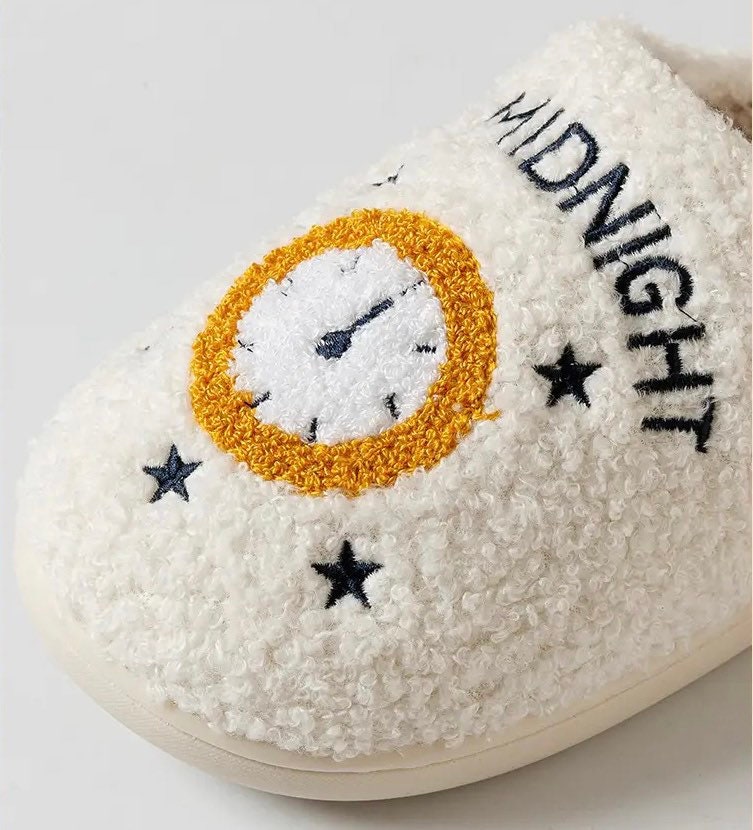 MIDNIGHTS / Slippers / Meet Me At Midnight / Cozy Moon Stars / Taylor Swift / Comfortable / Midnights Album / Swiftie / Embroidered / Shoes