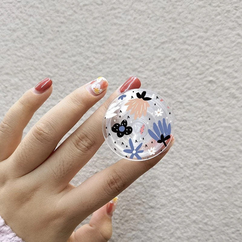 SPRING BLOOMS / Phone Grip / Floral Socket Stand / Tropical Leaf Print / Flowers / Unique / Charm / iPhone Accessory / Cute Aesthetic / Gift
