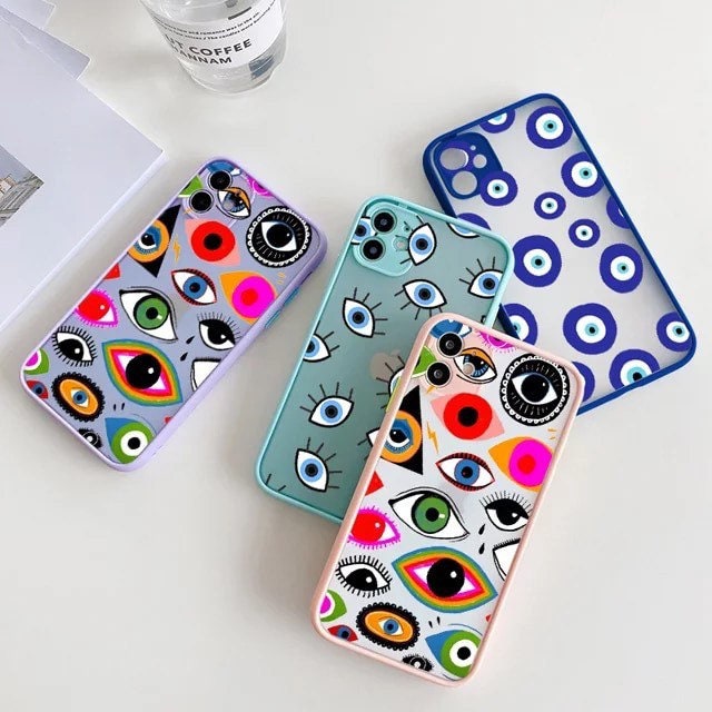 EVIL EYE CASE / Phone Case / iPhone / Fun / Colorful / Aesthetic / Pastels / Bright Eyes / Pattern / Trendy / Unique / Kawaii / iPhone 12