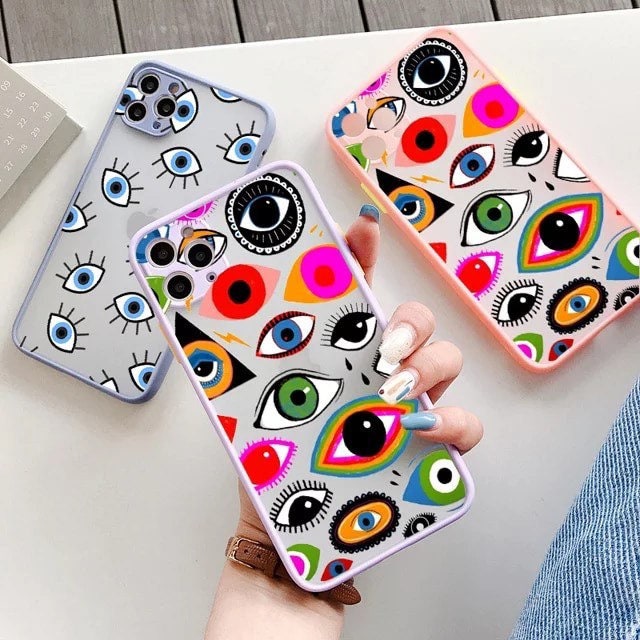 EVIL EYE CASE / Phone Case / iPhone / Fun / Colorful / Aesthetic / Pastels / Bright Eyes / Pattern / Trendy / Unique / Kawaii / iPhone 12