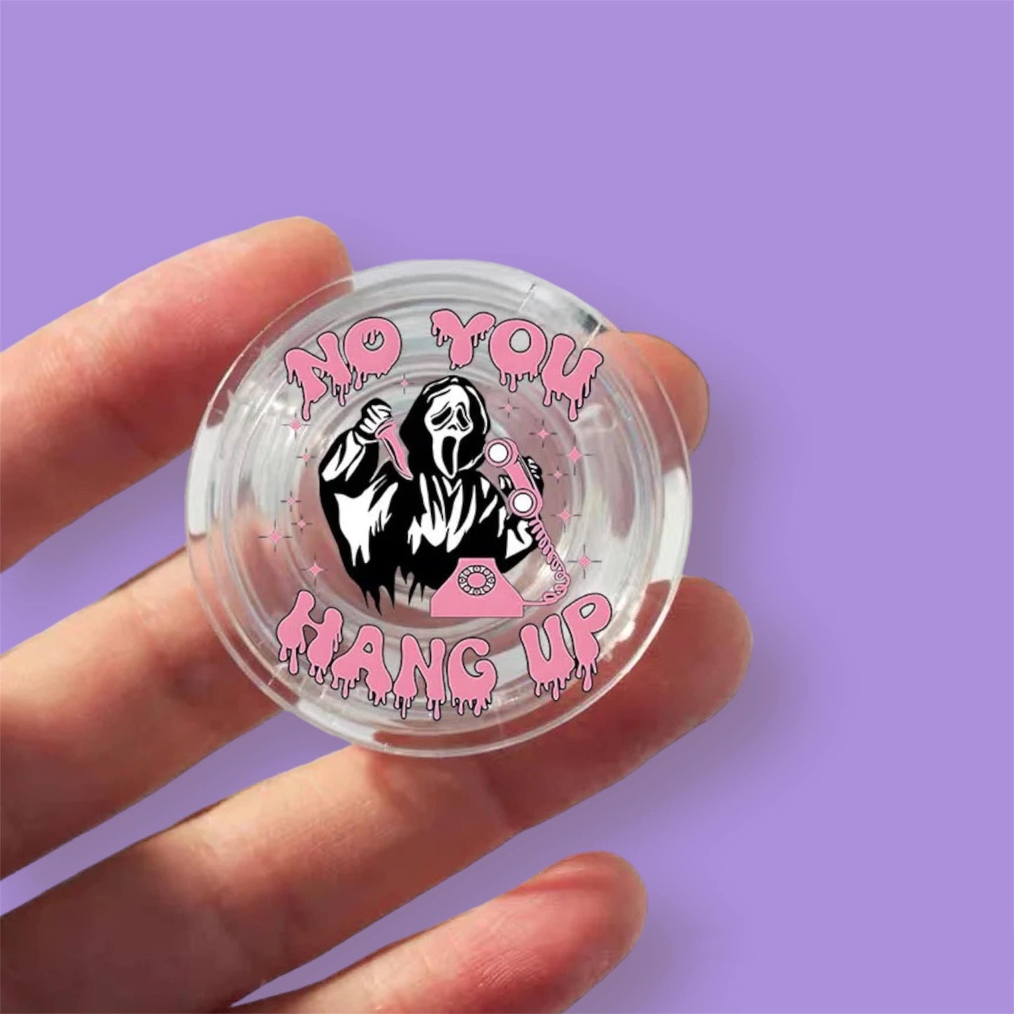 GHOSTFACE PHONE GRIP / Socket Stand / Scream Movie / Thriller Horror / Cute Accessory / Hello Sydney / You Hang Up / Pop Tok / Gift / Pink